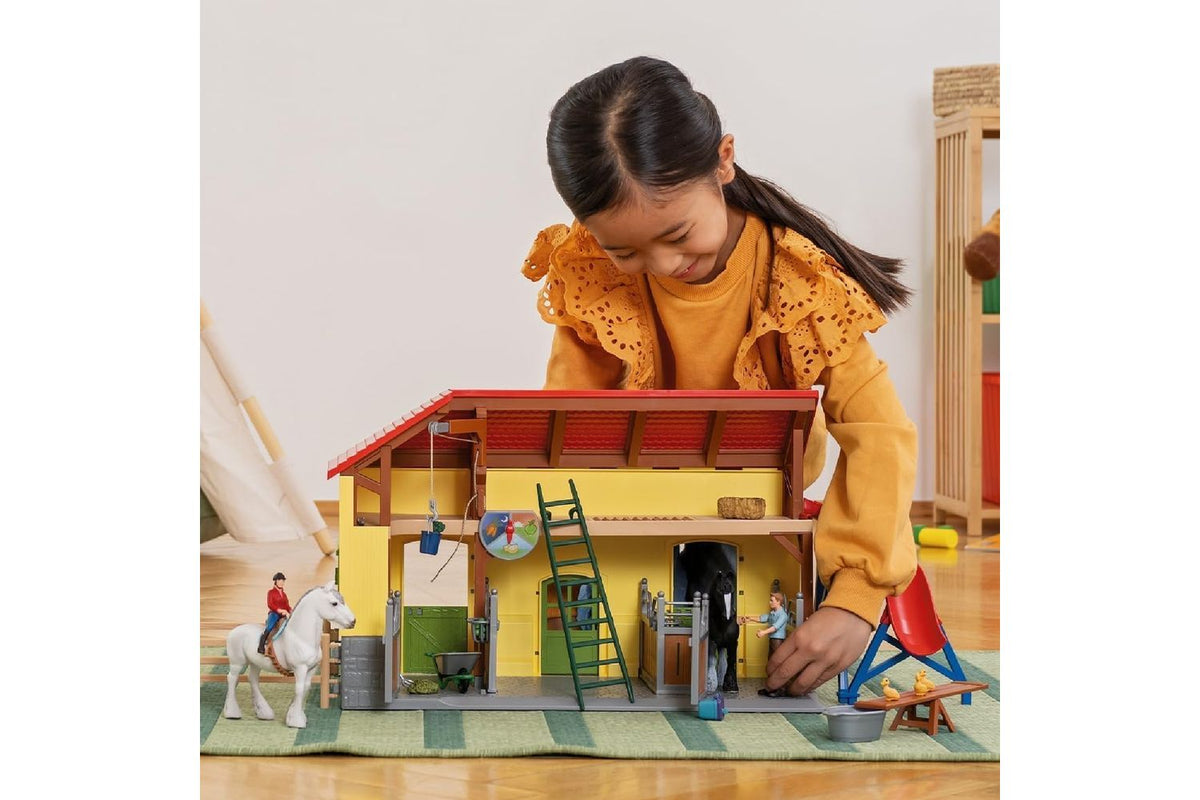 Schleich Farm World Horse Stable | Toy Playset-2