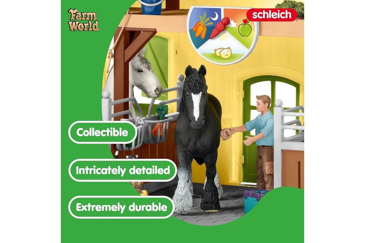 Schleich Farm World Horse Stable | Toy Playset-3