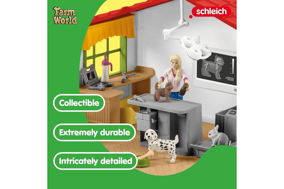 Schleich Farm World Veterinarian Practice With Pets | Toy Playset-2