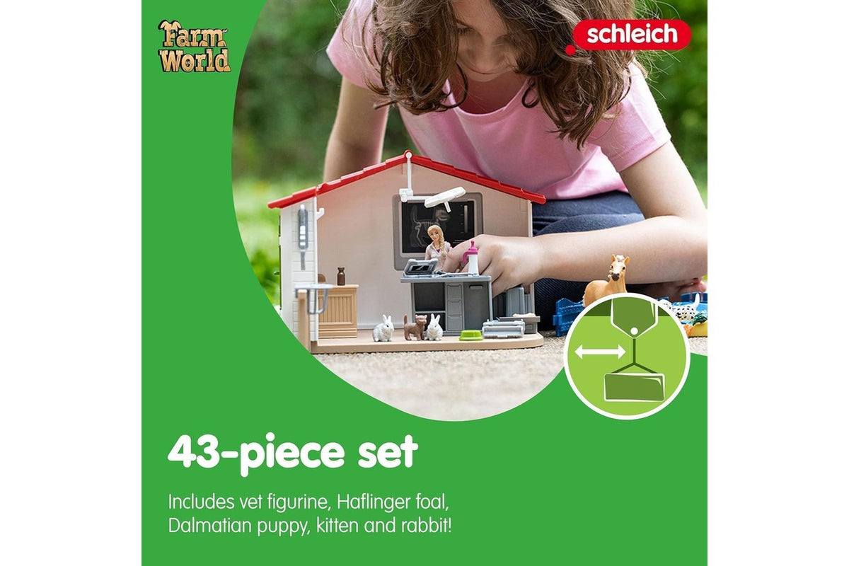 Schleich Farm World Veterinarian Practice With Pets | Toy Playset-3