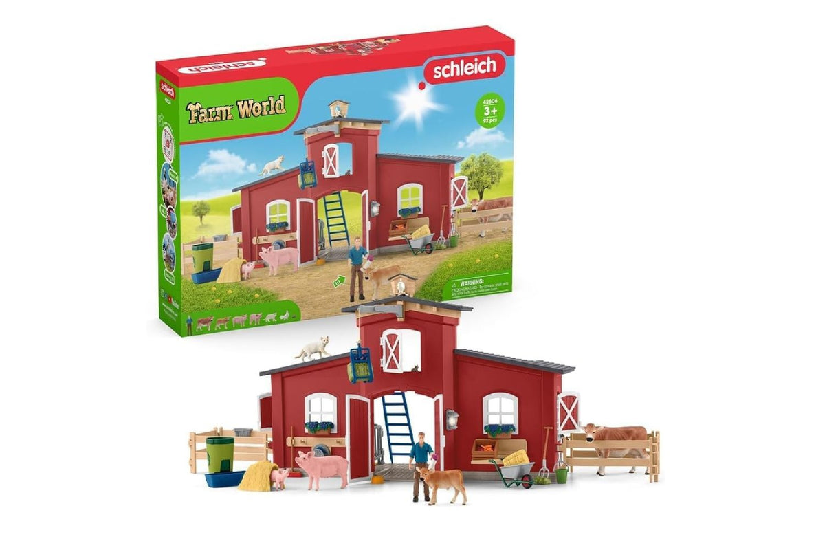 Schleich Farm World Large Red Barn | Toy Playset | Large