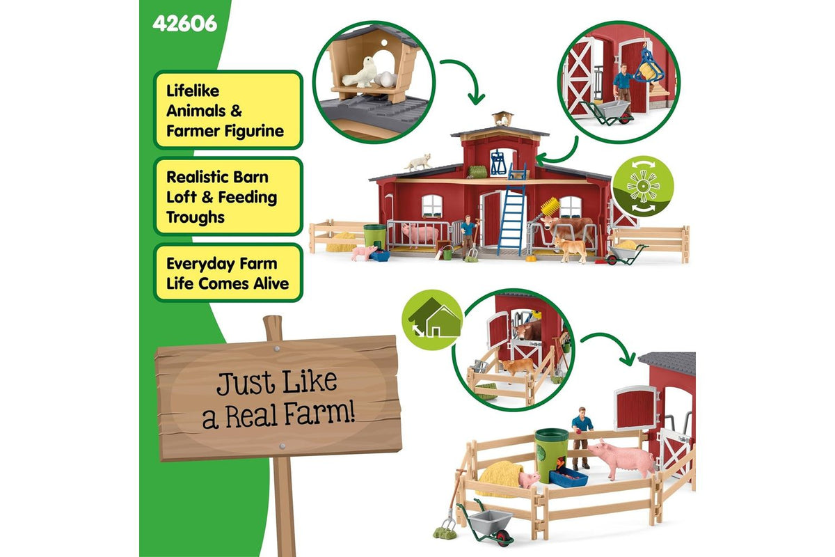 Schleich Farm World Large Red Barn | Toy Playset | Large-3