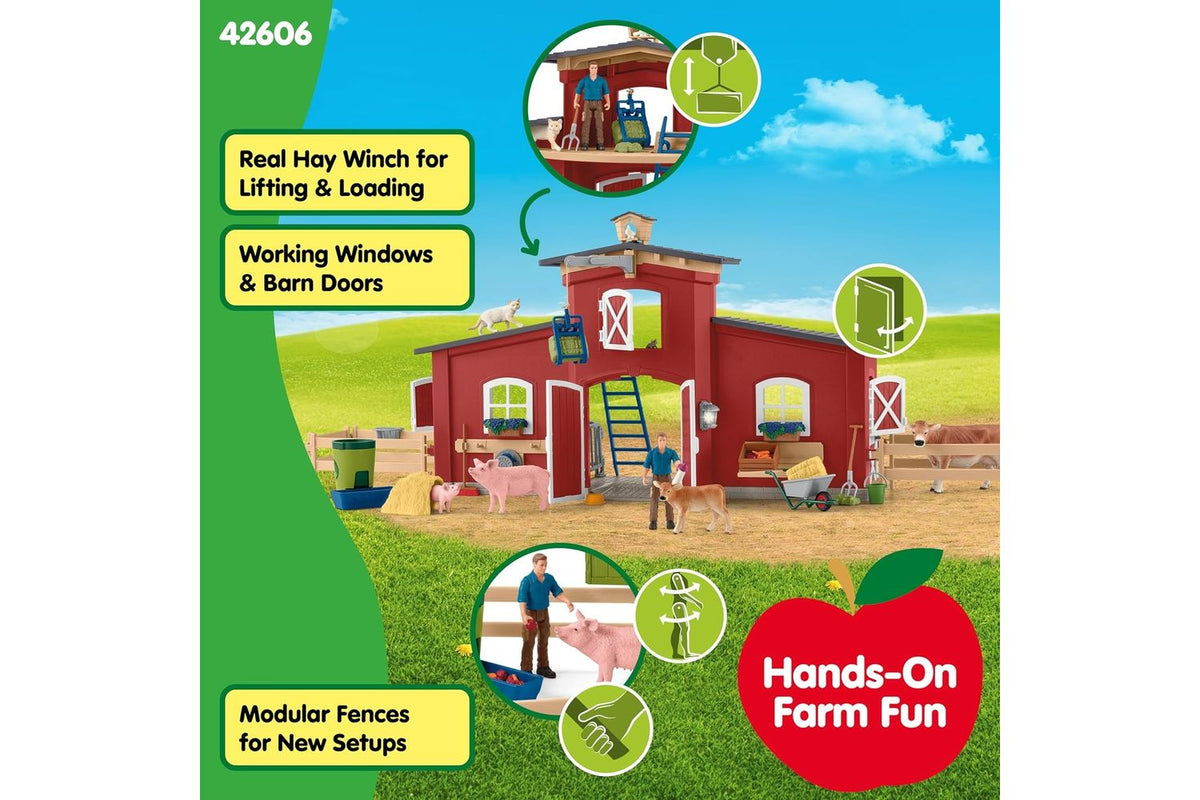 Schleich Farm World Large Red Barn | Toy Playset | Large-4
