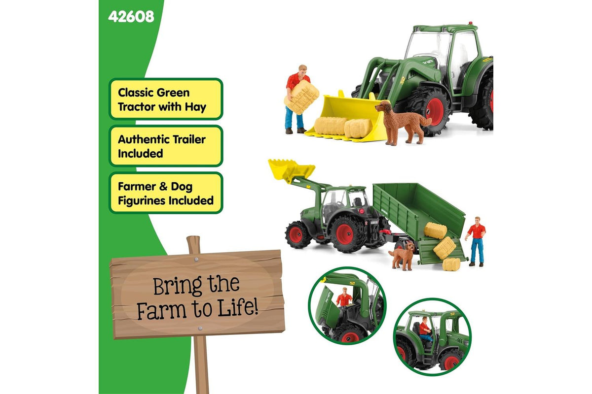 Schleich Farm World Tractor With Trailer | Toy Playset-3