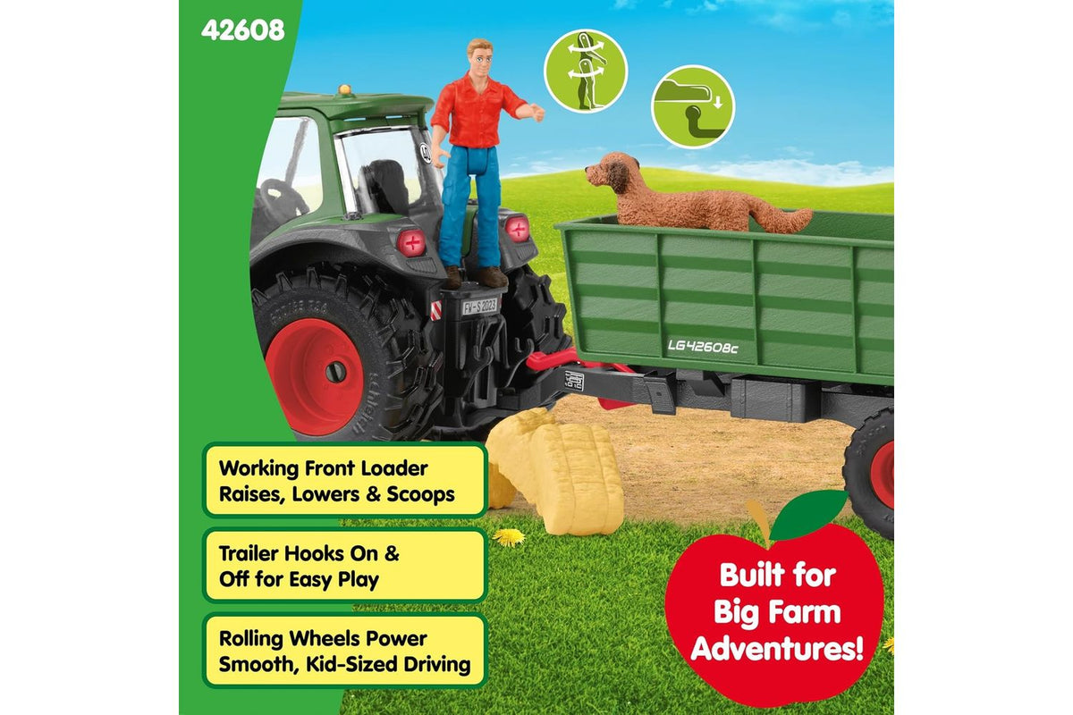 Schleich Farm World Tractor With Trailer | Toy Playset-4
