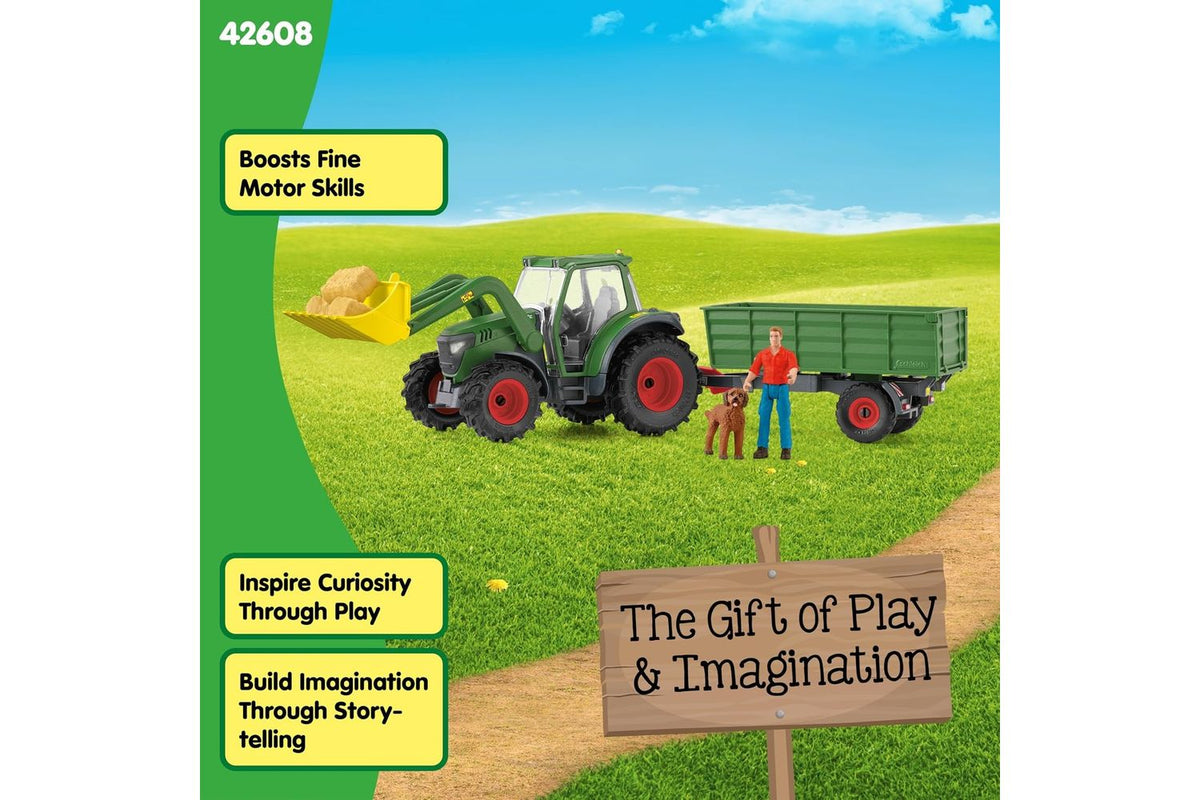 Schleich Farm World Tractor With Trailer | Toy Playset-5