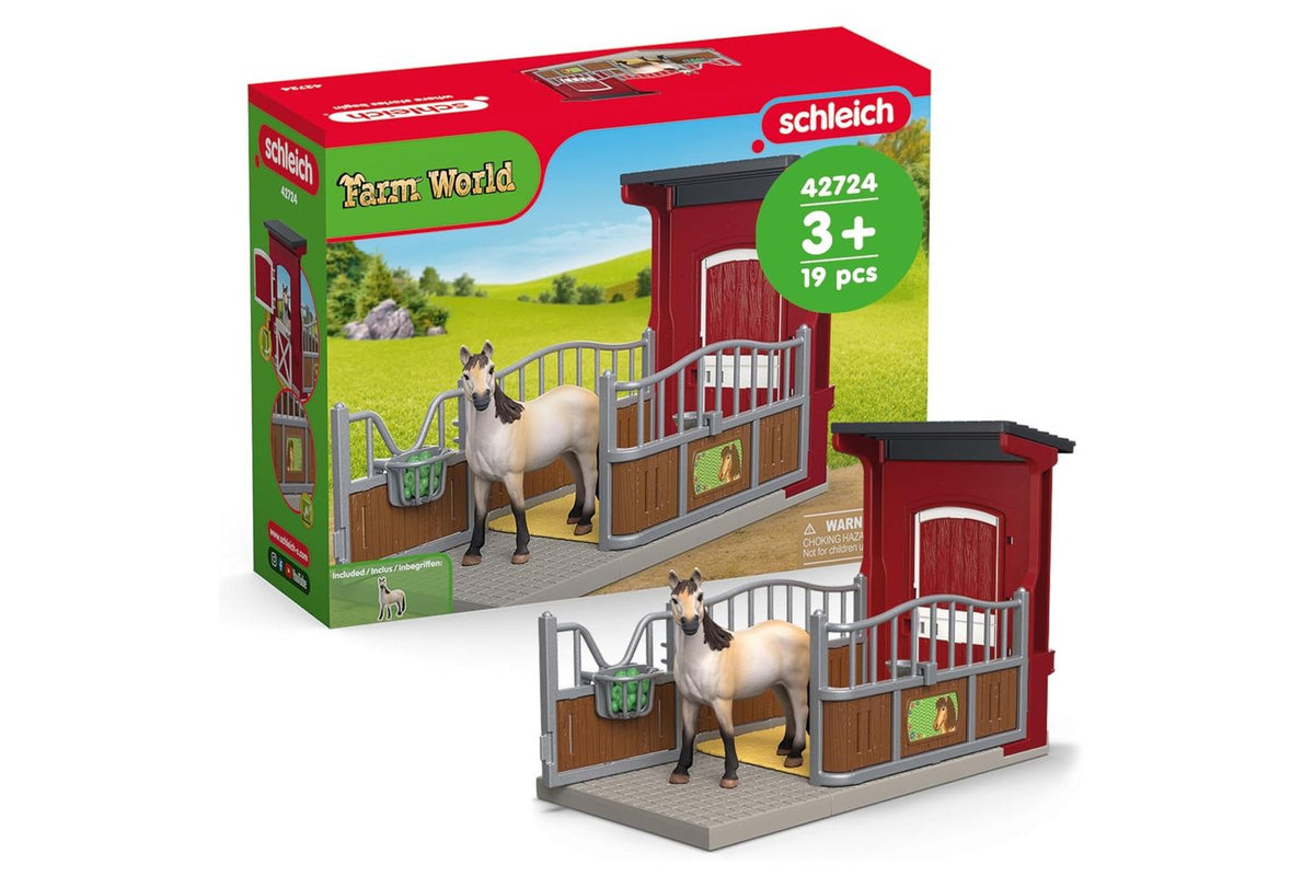 Schleich Farm World Pony Box With Mustang Mare | Toy Playset