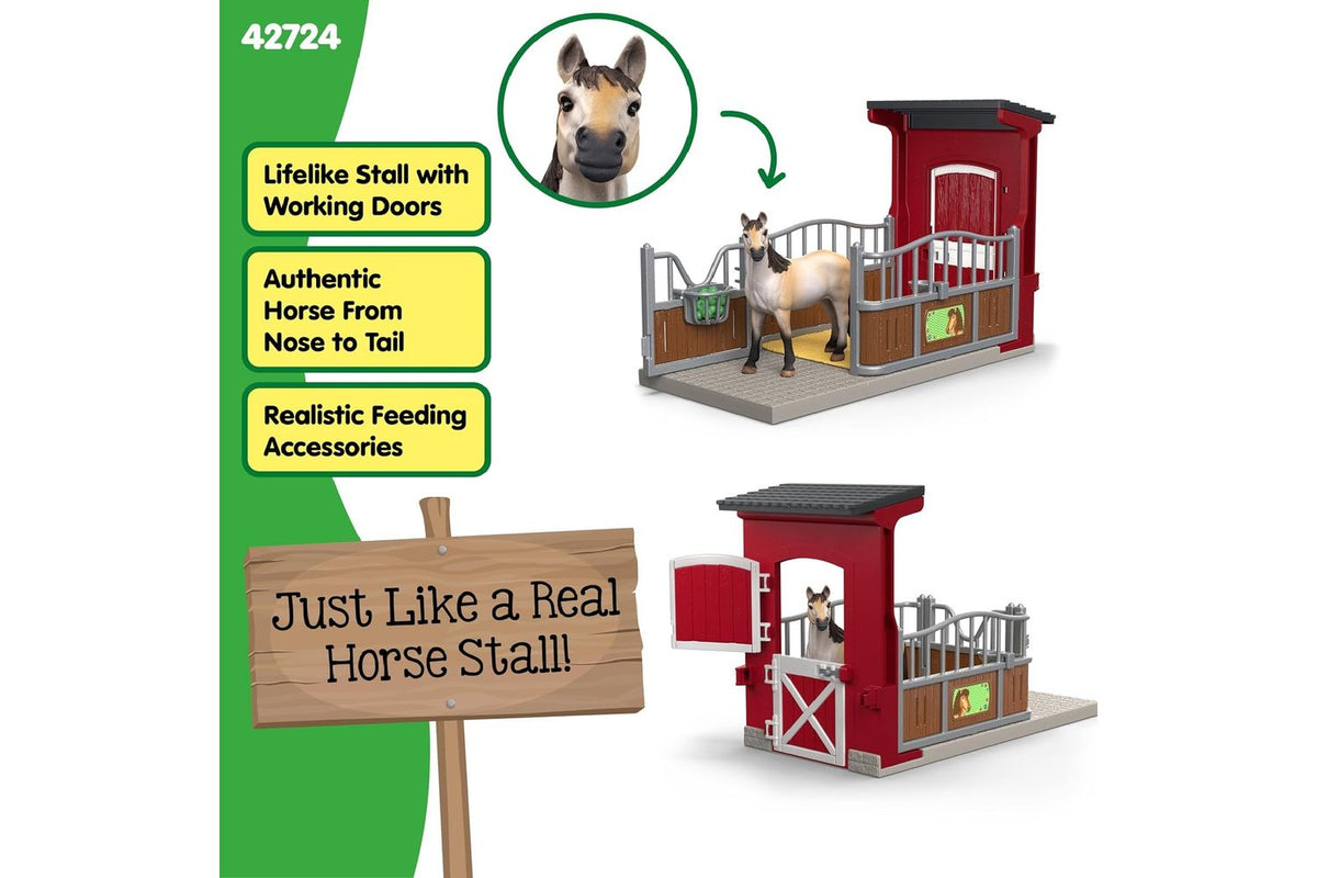 Schleich Farm World Pony Box With Mustang Mare | Toy Playset-3