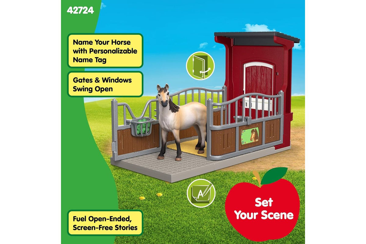 Schleich Farm World Pony Box With Mustang Mare | Toy Playset-4