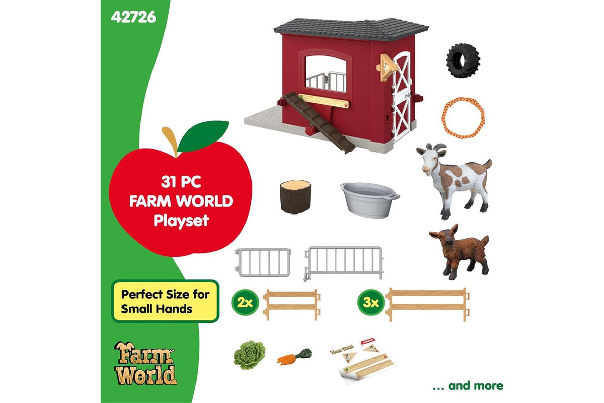 Schleich Farm World Goat Stable | Toy Playset-5