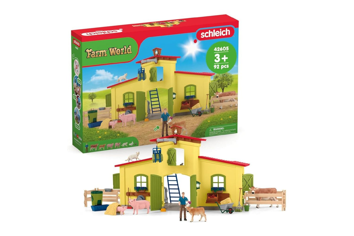 Schleich Farm World Large Farm With Animals And Accessories | Toy Playset