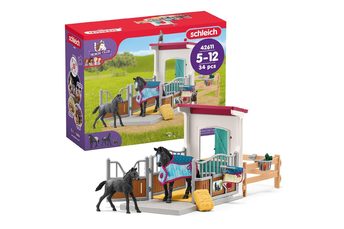 Schleich Horse Club Horse Box With Mare And Foal | Toy Playset