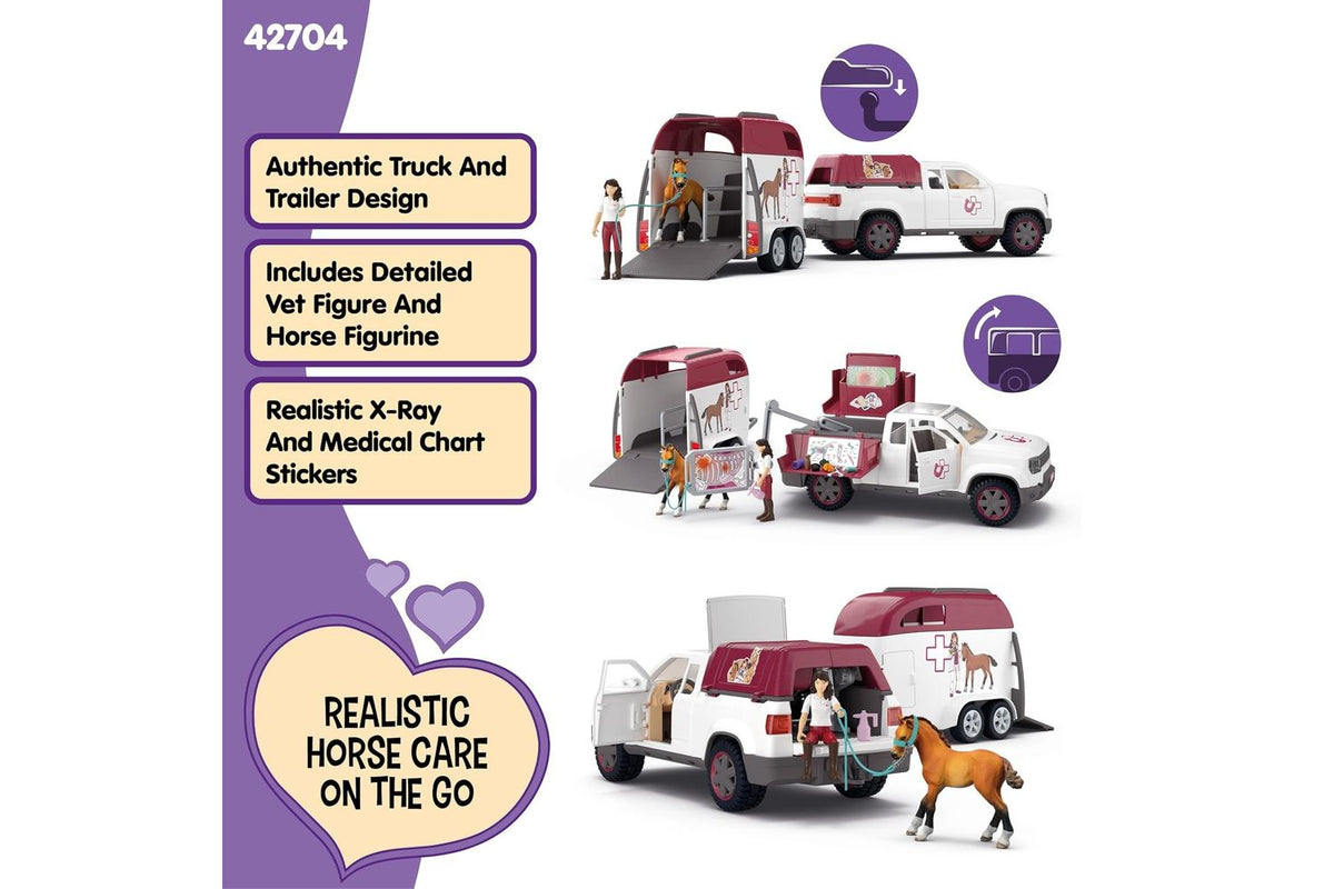 Schleich Horse Club Mobile Vet With Trailer | Toy Playset-3