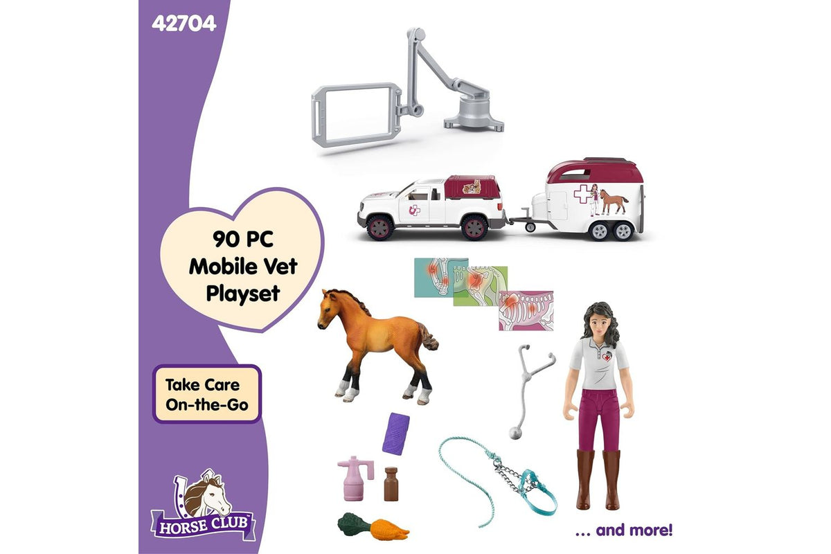 Schleich Horse Club Mobile Vet With Trailer | Toy Playset-5