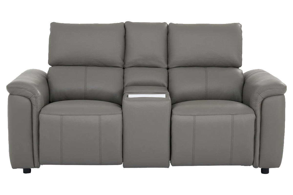 Noah 2 Seater Sofa | Power Recliner | Leather | Grey