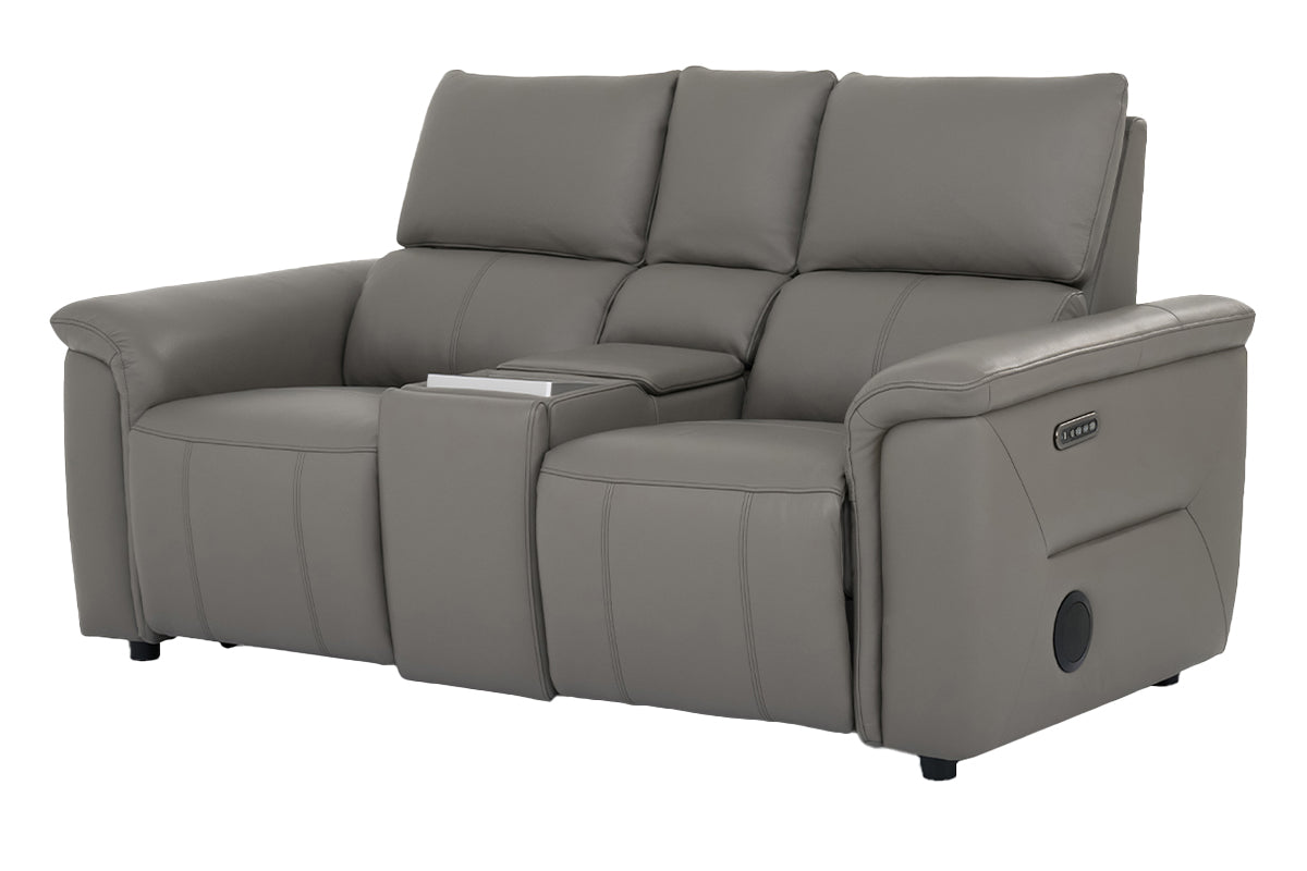 Noah 2 Seater Sofa | Power Recliner | Leather | Grey
