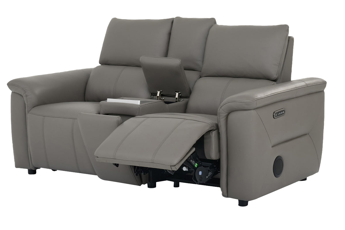 Noah 2 Seater Sofa | Power Recliner | Leather | Grey