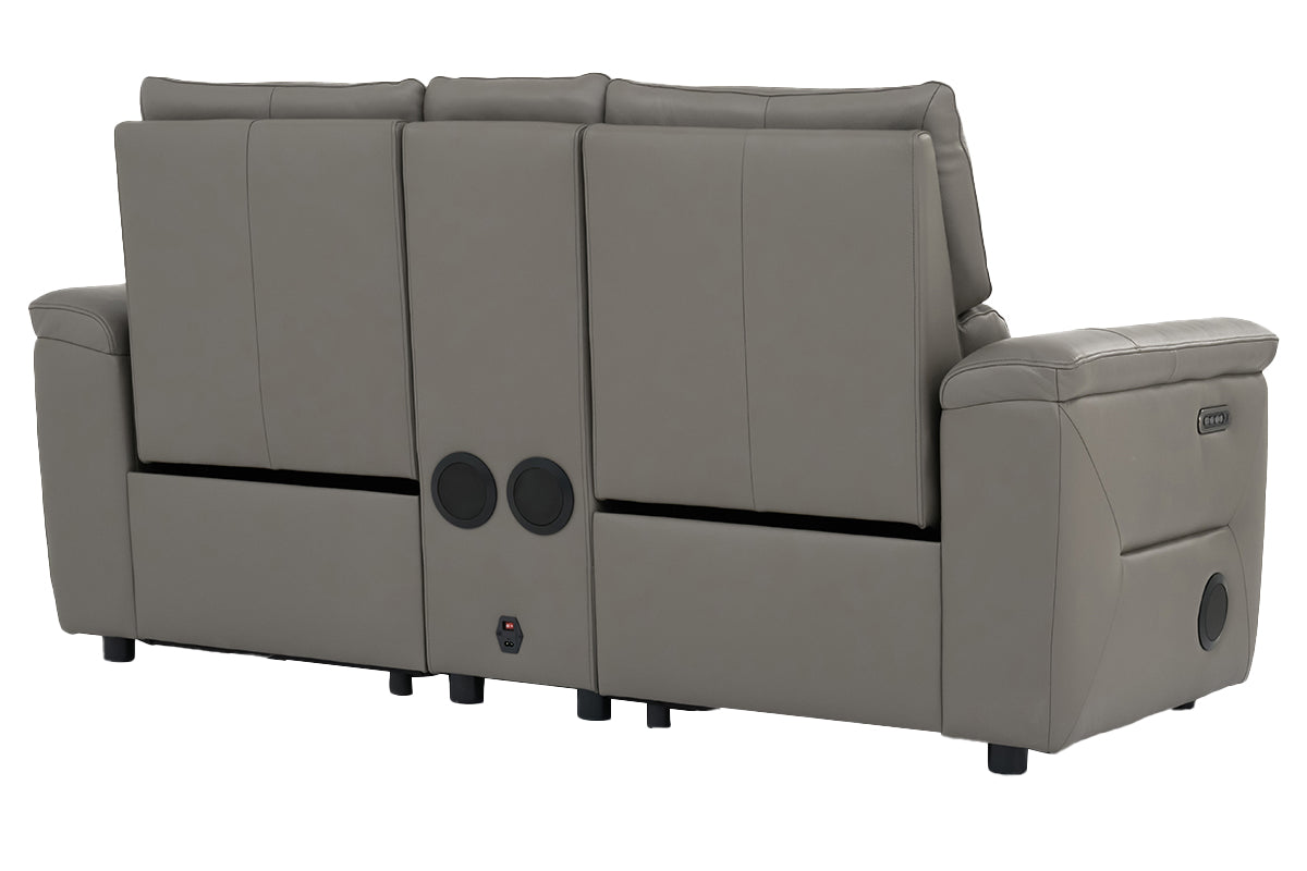 Noah 2 Seater Sofa | Power Recliner | Leather | Grey