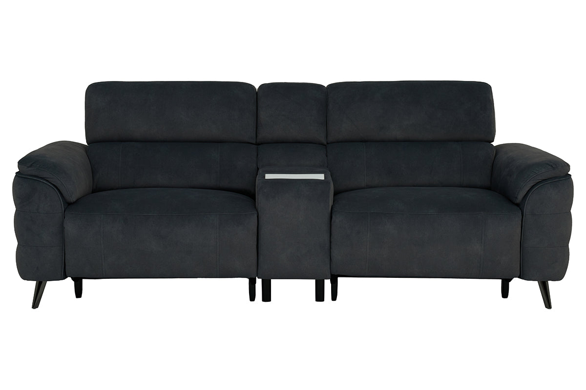 Dylan 3 Seater Sofa | Console | Power Recliner | Fabric |  Dexter Shadow