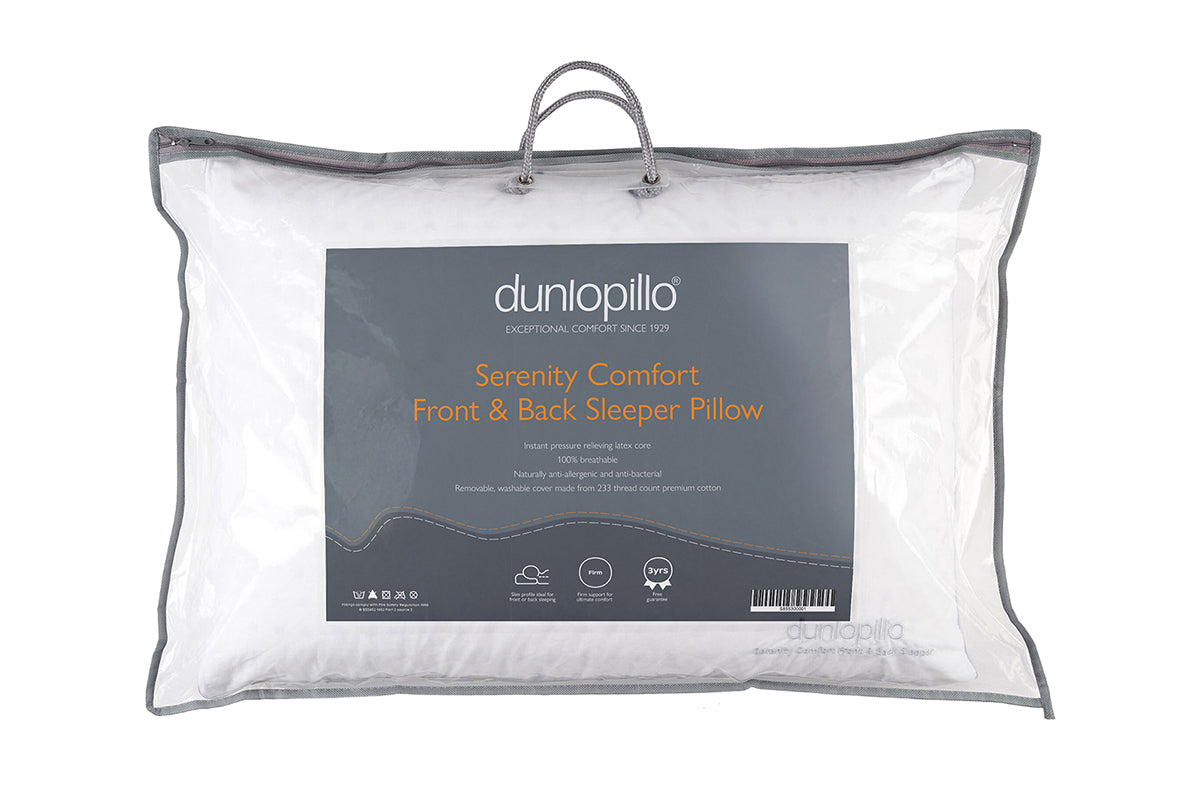 Dunlopillo | Serenity Comfort Pillow | Front & Back Sleeper