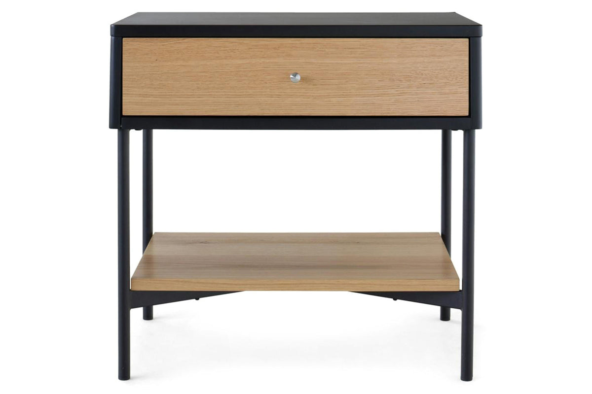 Hazel Bedside Table | 1 Drawer | Natural/Black