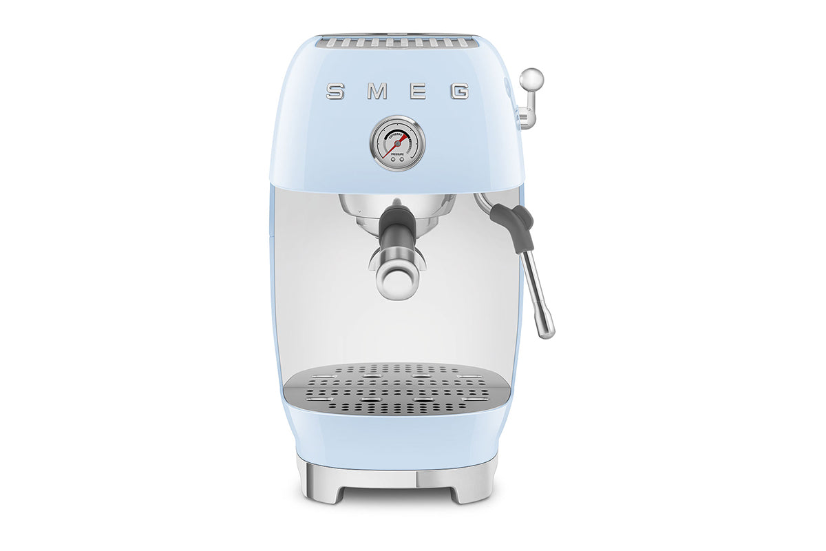 Smeg 50's Style Manual Espresso Cold Brew Coffee Machine | ECF03PBUK | Pastel Blue
