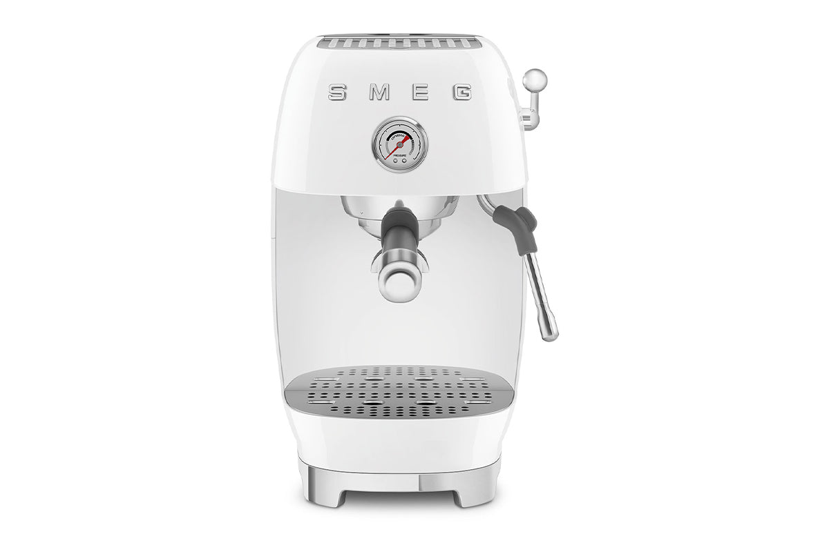 Smeg 50's Style Manual Espresso Cold Brew Coffee Machine | ECF03WHUK | White