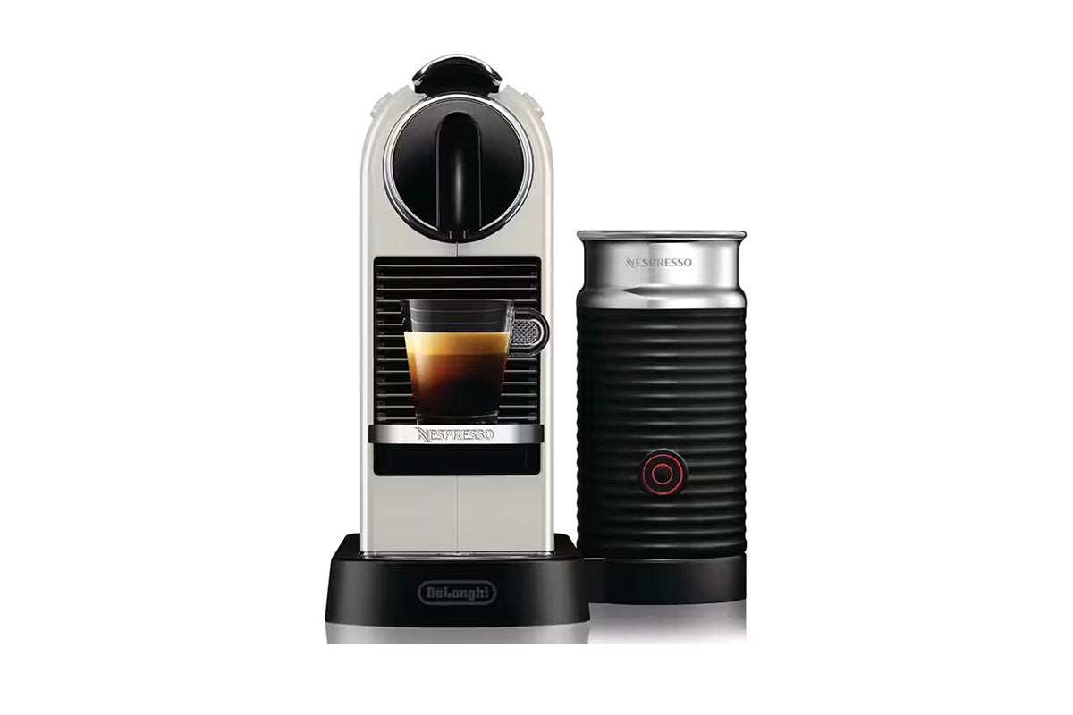 DeLonghi Nespresso Citiz Coffee Machine with Aeroccino Milk Frother | EN267.WAE | White