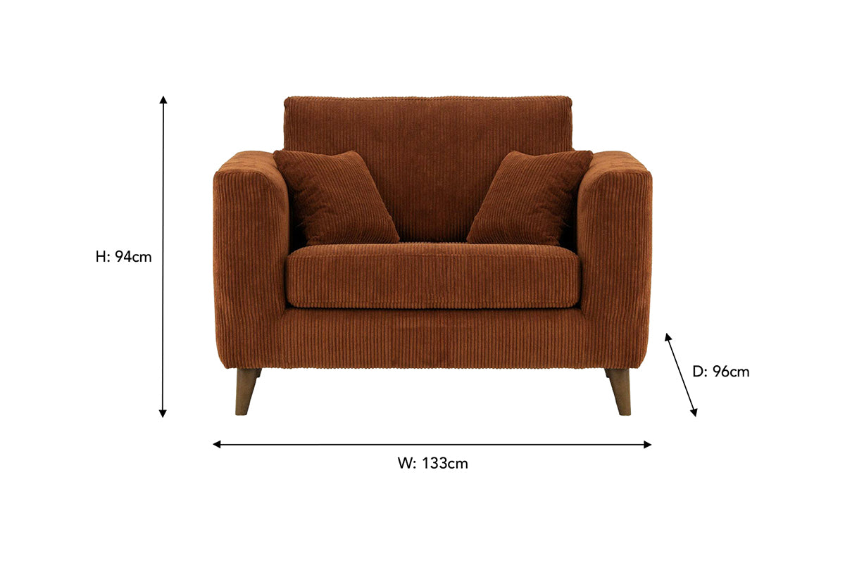 Erin Snuggler Loveseat | Fabric | Brown