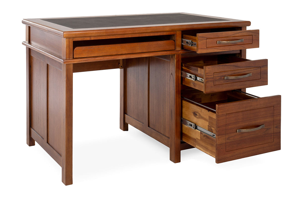 Ebony Office Desk | 3 Drawers | Small