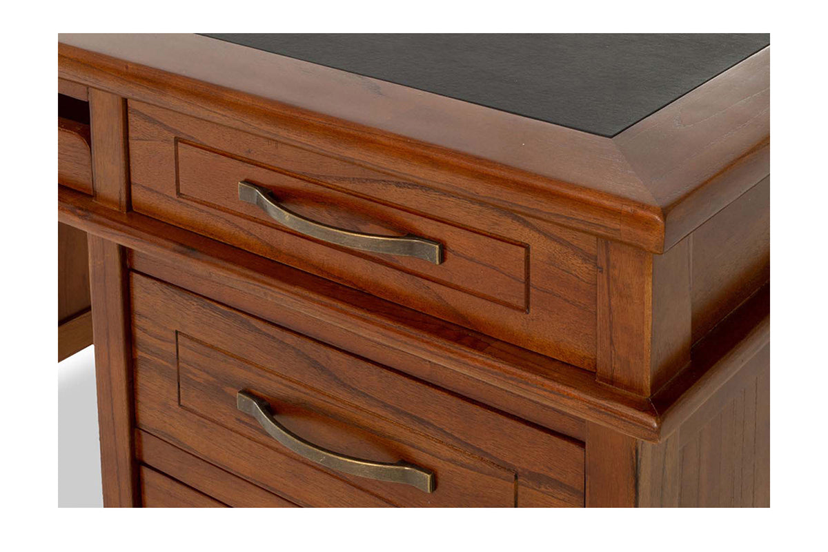 Ebony Office Desk | 3 Drawers | Small