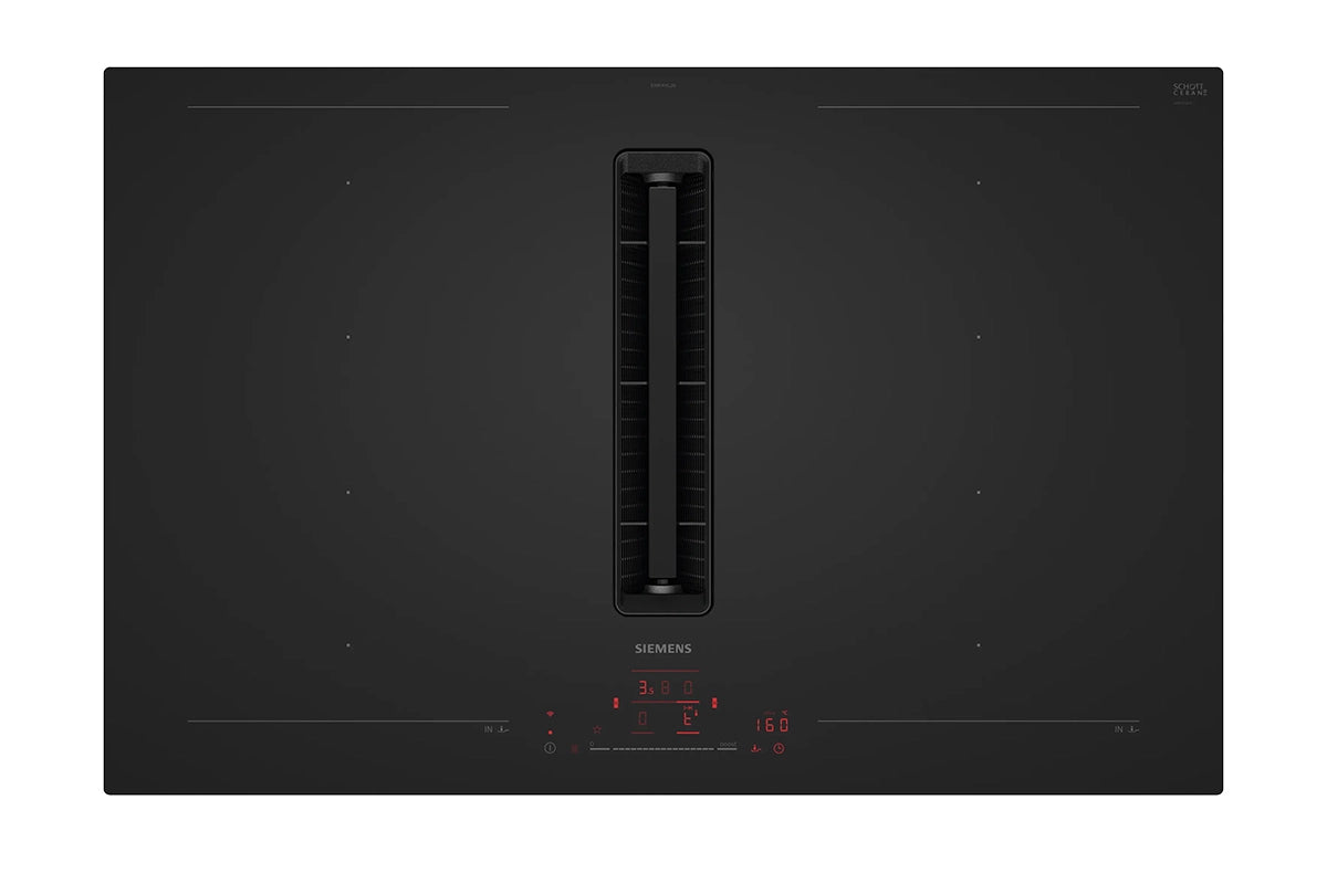 Siemens iQ700 80cm 4 Zones Vented Electric Induction Hob | EX81AHL26E | Matte Black