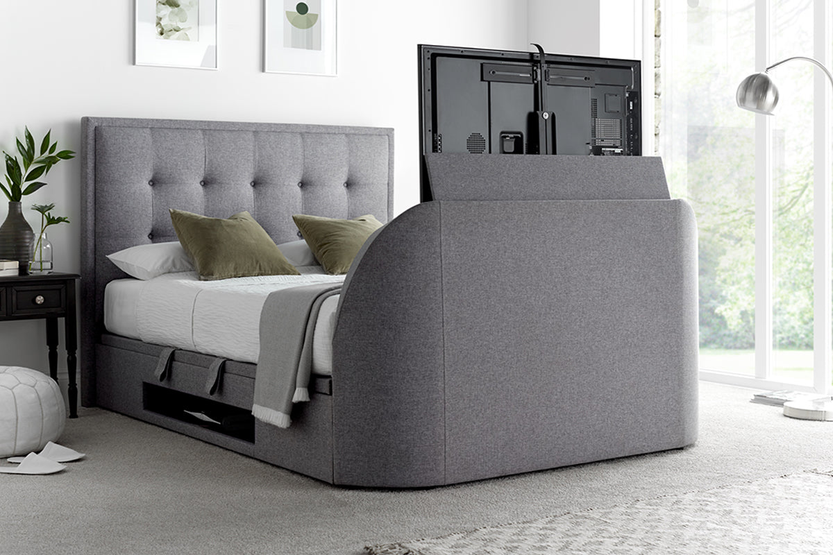 Titan TV Ottoman Bed Frame | King | 5ft | Grey