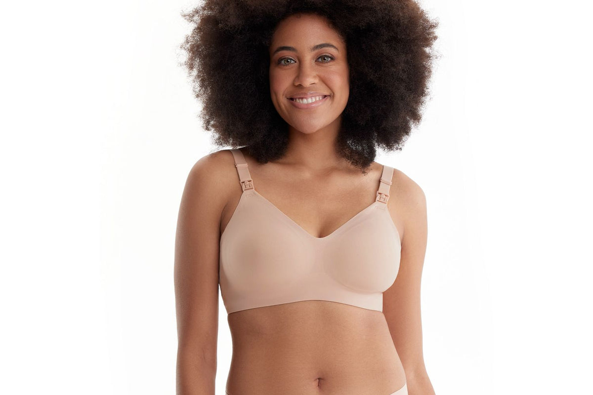 Momcozy Smooth Ultra Soft Omni Maternity Nursing Bra Beige - S