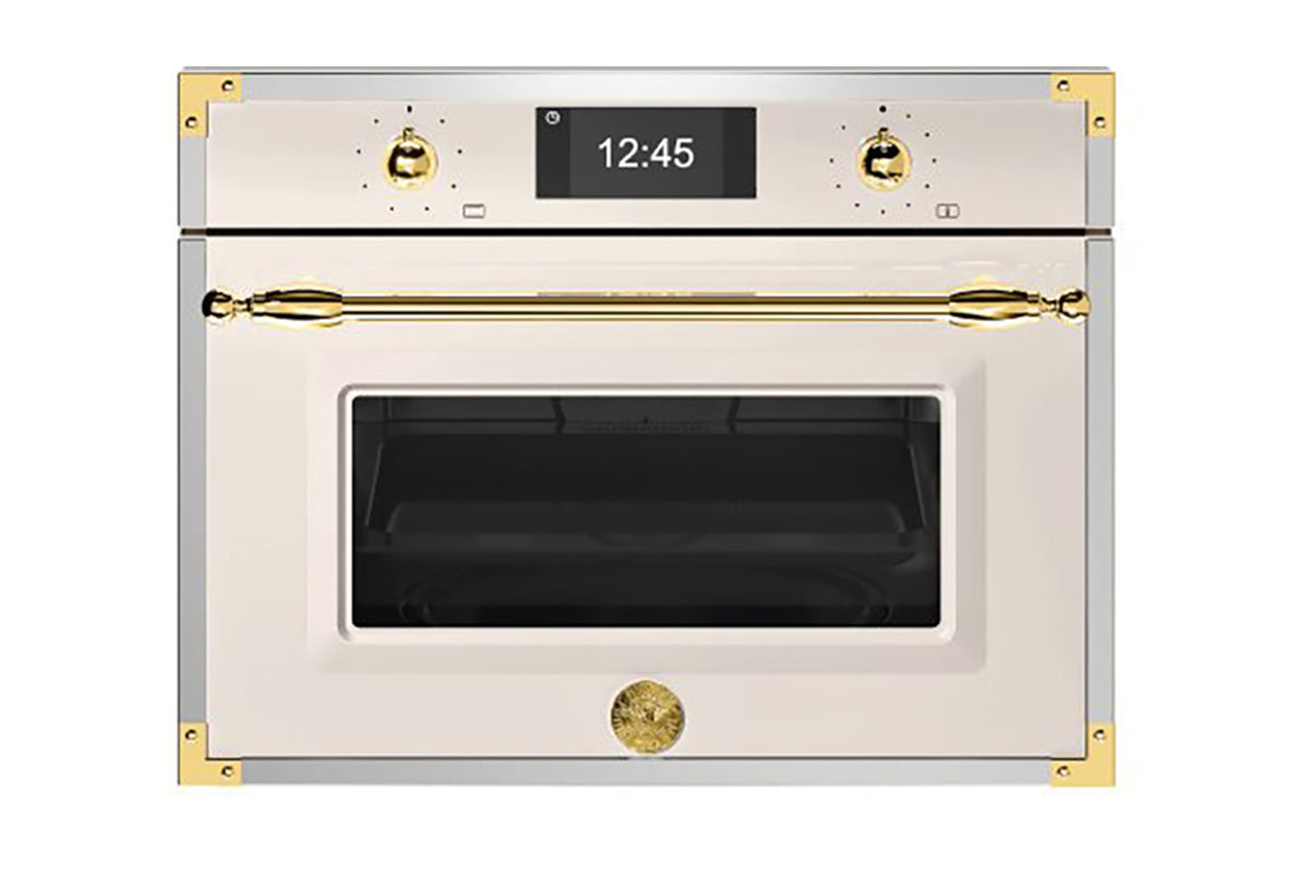 Bertazzoni Heritage Series 38L Built-in Combi Microwave | FHER4077MTAG3 | Avorio/Gold