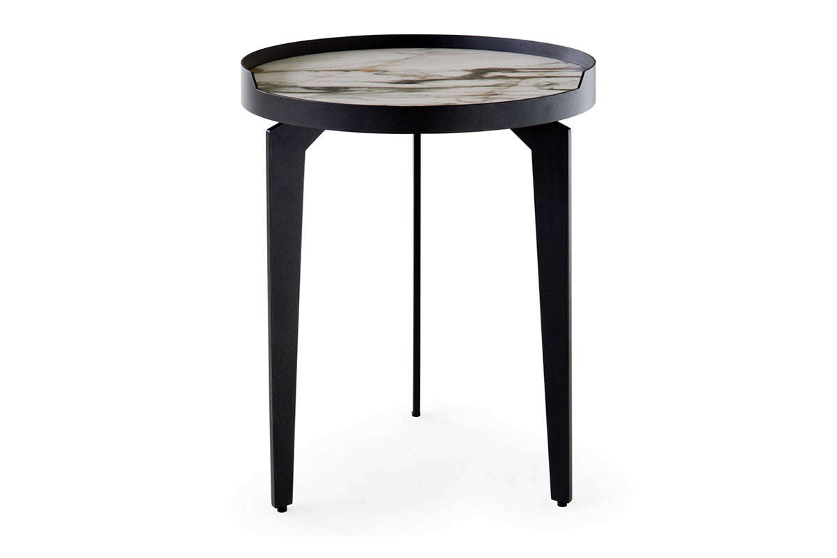 Flora Stone Top Lamp Table | Round