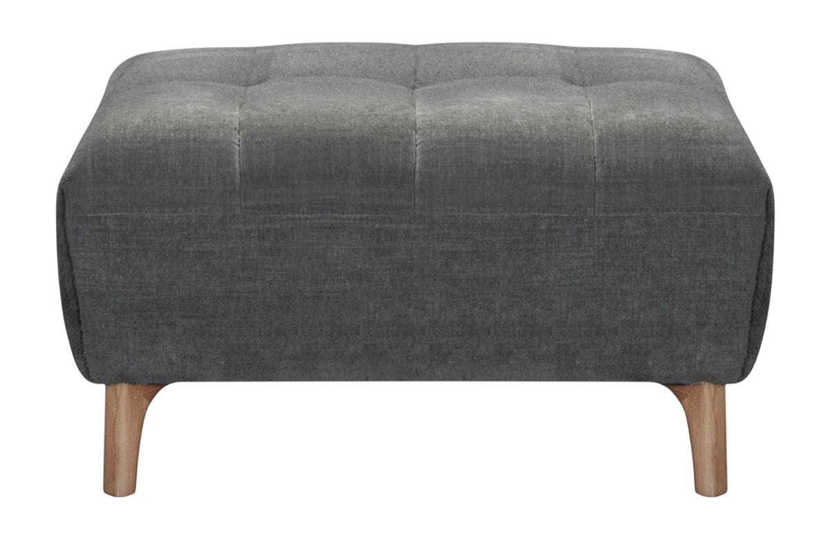 Rosie Footstool | Fabric | Grey