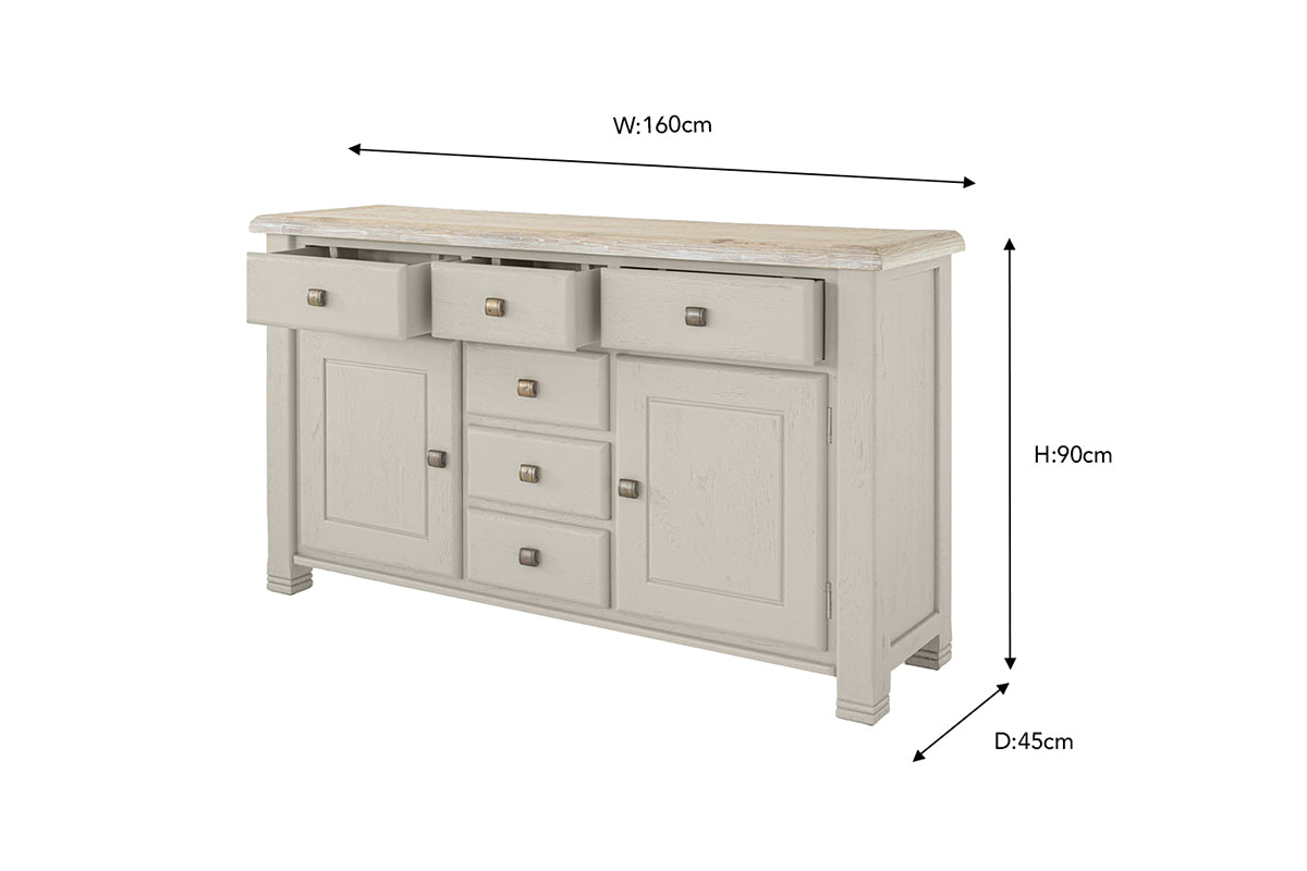 Savannah Sideboard | 6 Drawers | 160 Cm | Oak| Colour Options
