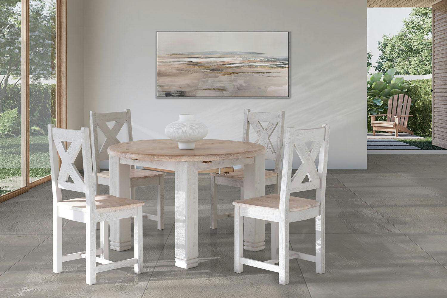 Savannah Round Extension Dining Table 1.2m Colour Options