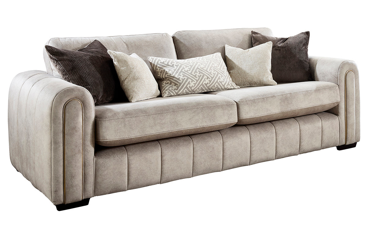 Glamour 3 Seater Sofa | Fabric | Stone