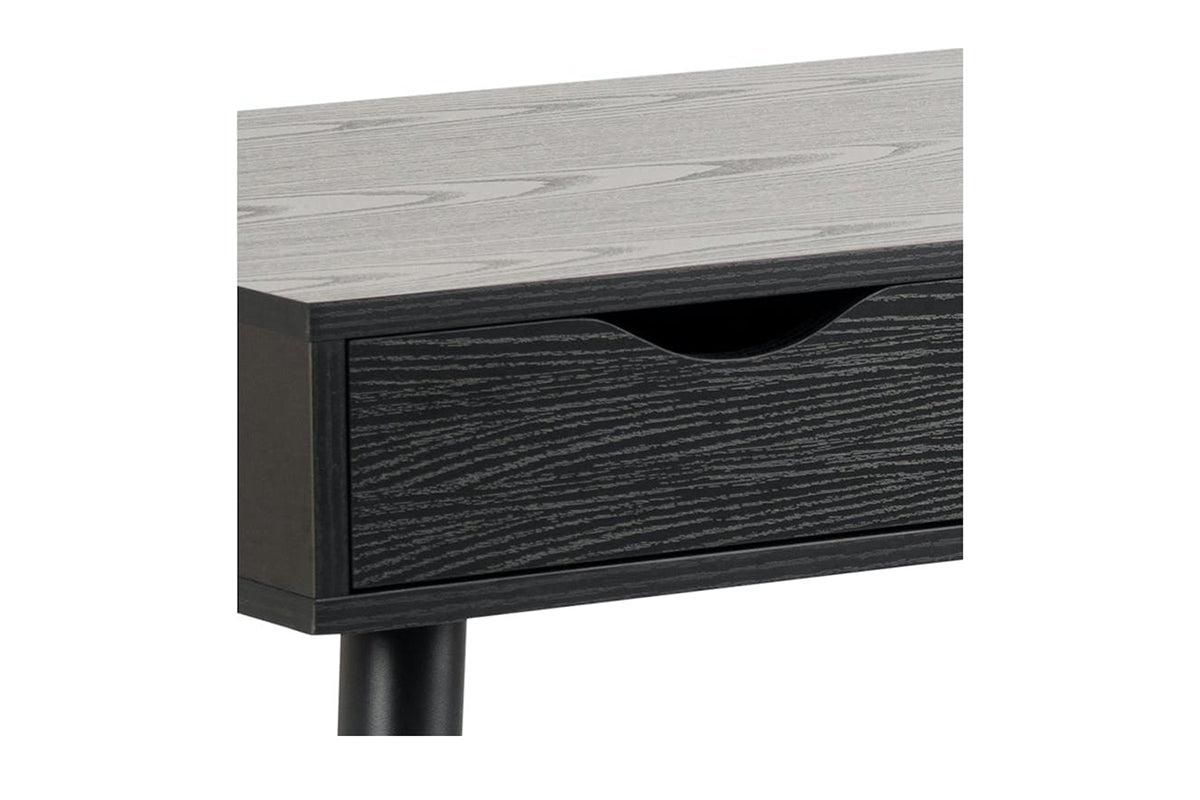 Bea Office Desk | 3 Drawers | Black | Black Legs