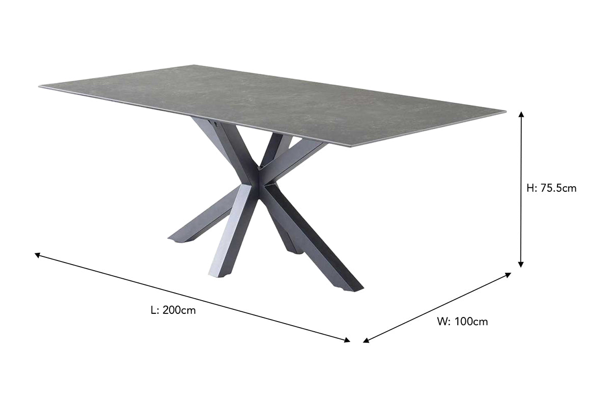 Harlie Rectangular Dining Table | 200 cm | Black