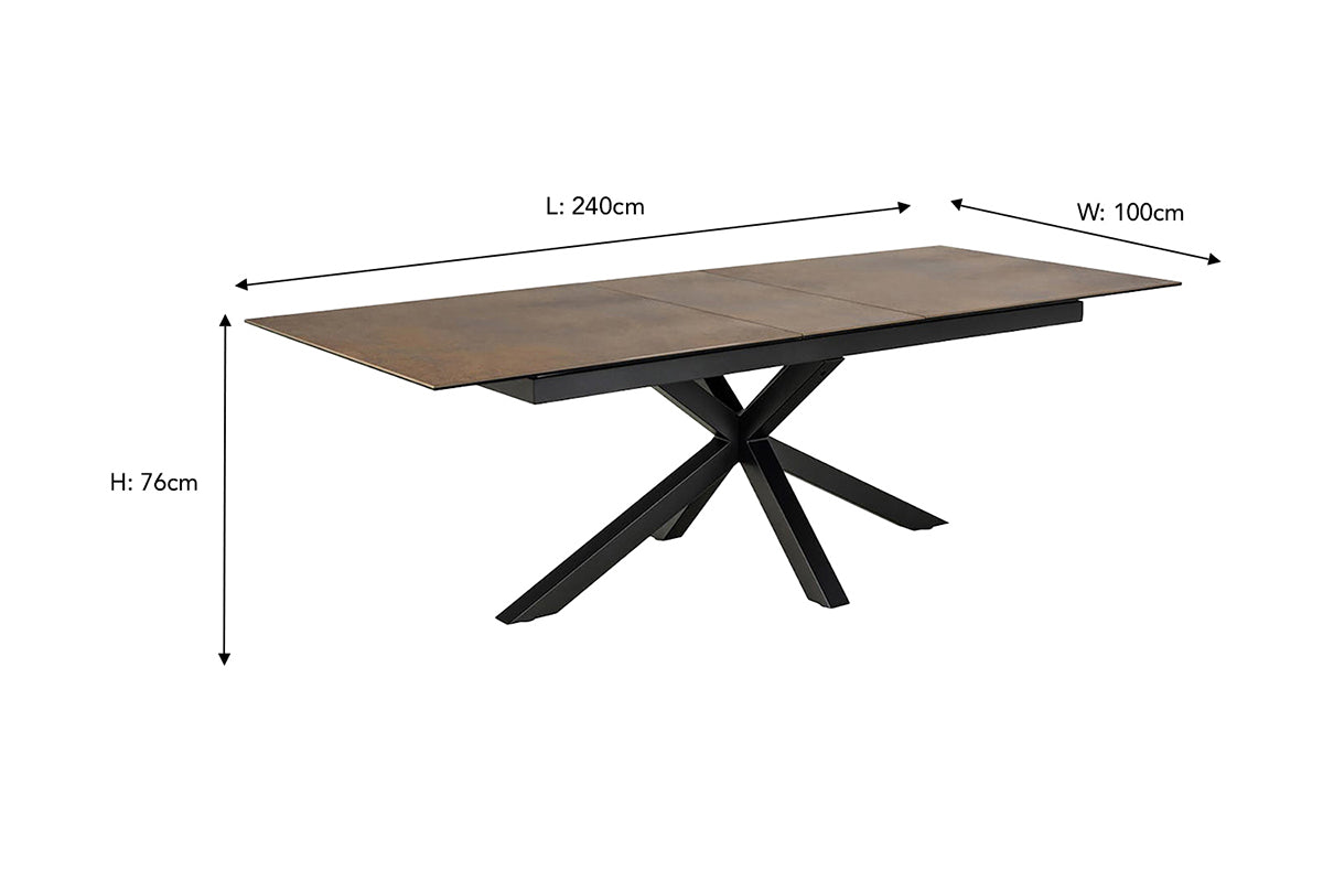 Harlie Rectangular Extending Dining Table | 240cm | Brown