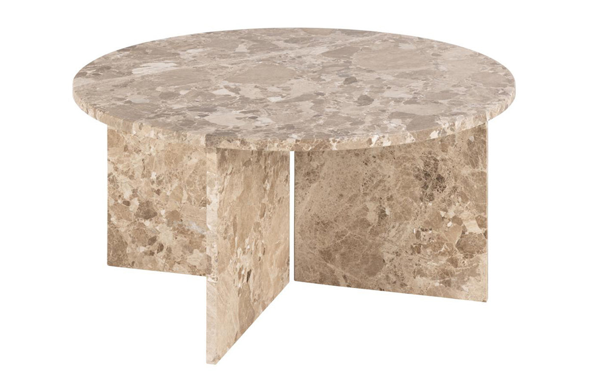 Vega Coffee Table | Latte | Marble | Round