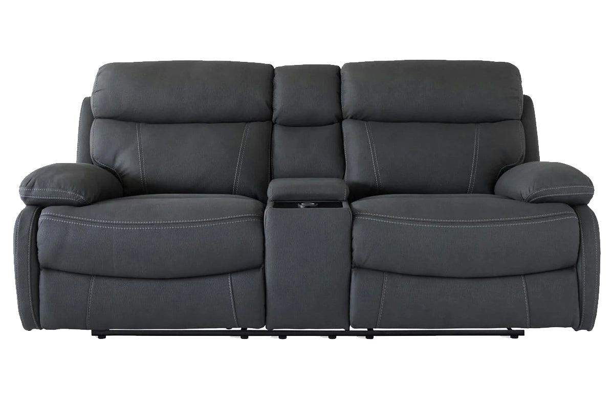 Hardy 2 Seater | Console | USB | Power Recliner | Grey