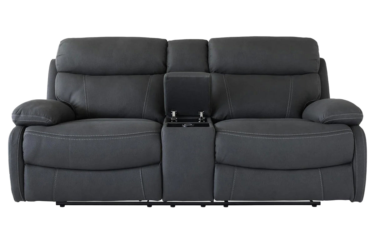 Hardy 2 Seater | Console | USB | Power Recliner | Grey