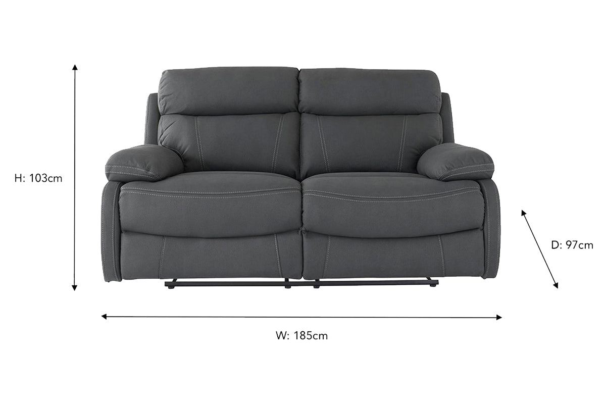 Hardy 2 Seater | USB | Power Recliner | Grey