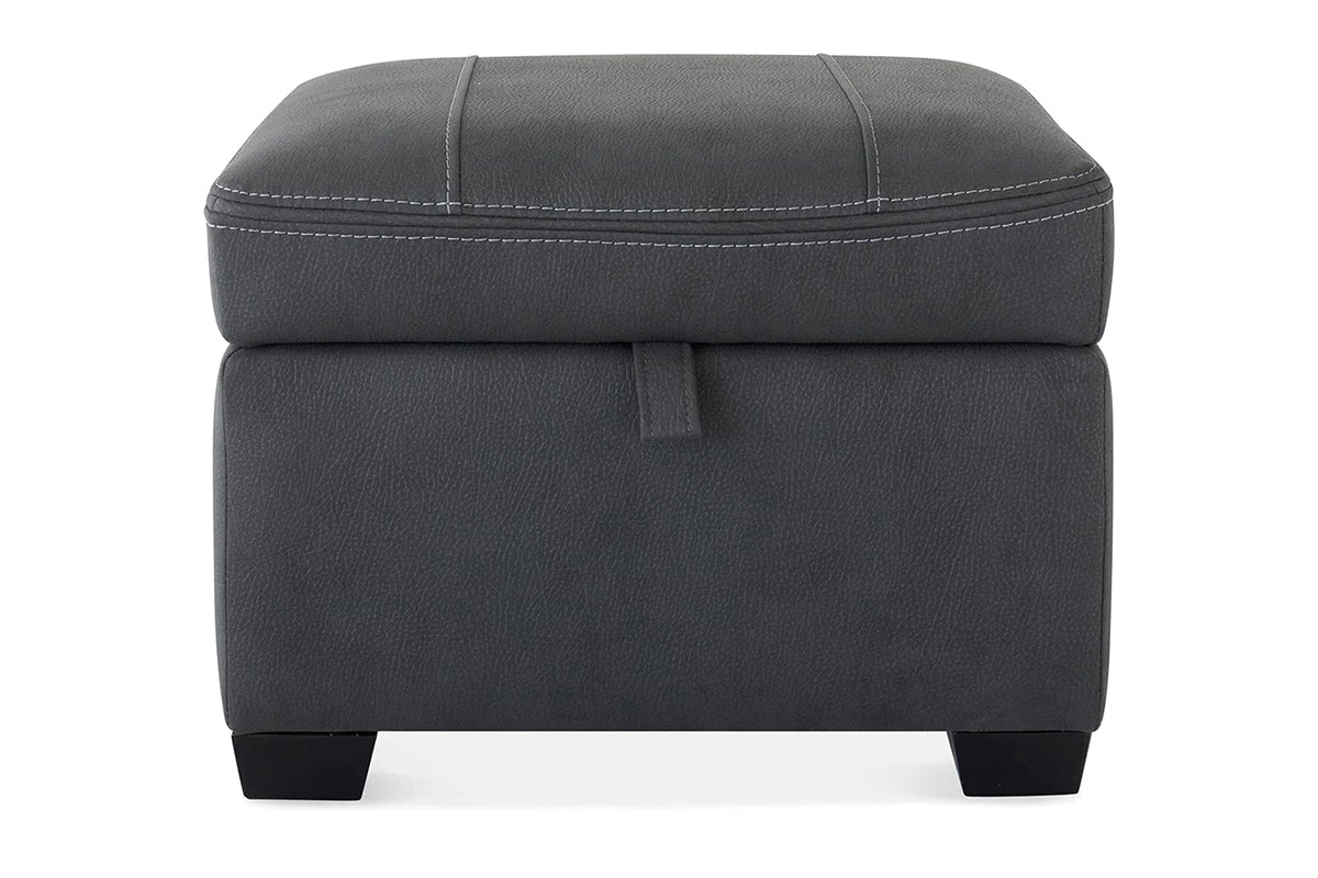 Hardy Footstool | Storage | Leather | Grey