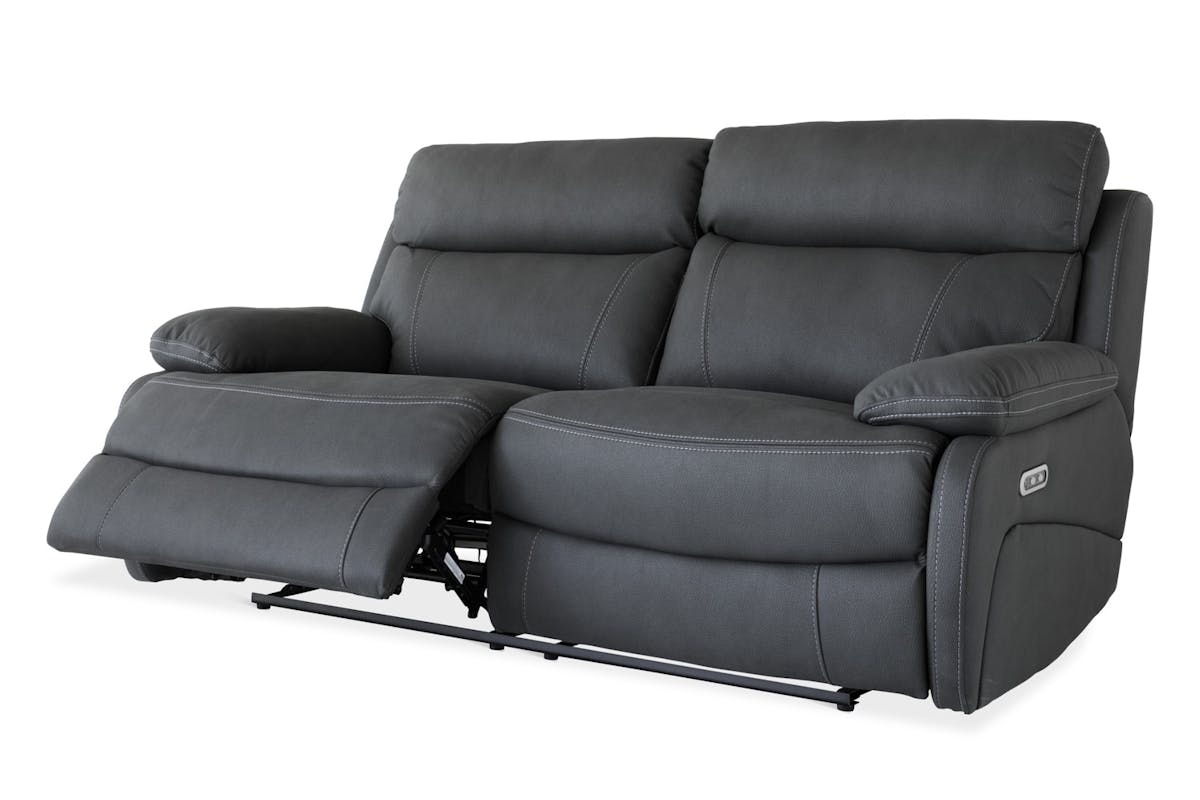 Hardy 3 Seater Sofa | USB | Power Recliner | Grey