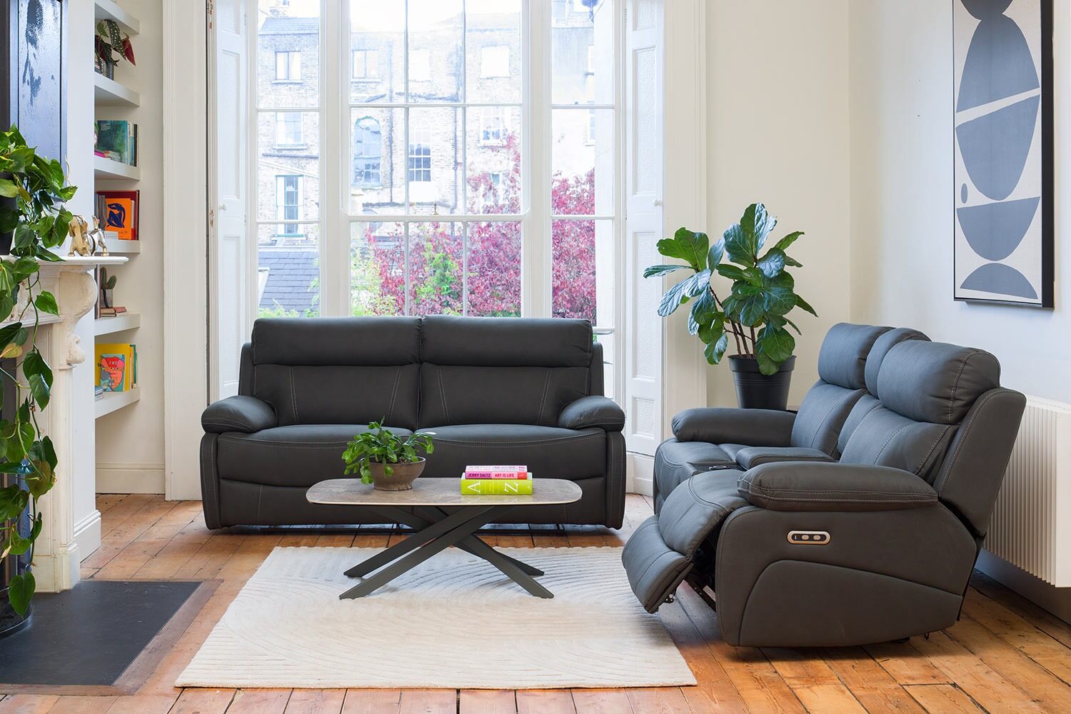 Hardy 3 Seater Sofa | USB | Power Recliner | Grey